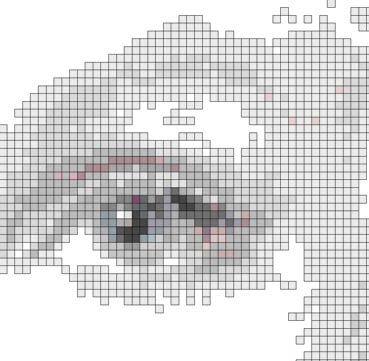 Pixeldartsellung Detail: Auge